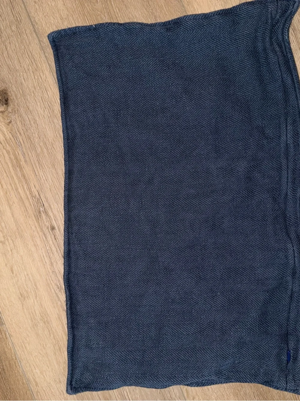 Pottery Barn Navy Blue White Embroidered Home Lumbar Pillow Cover 16” X 24”